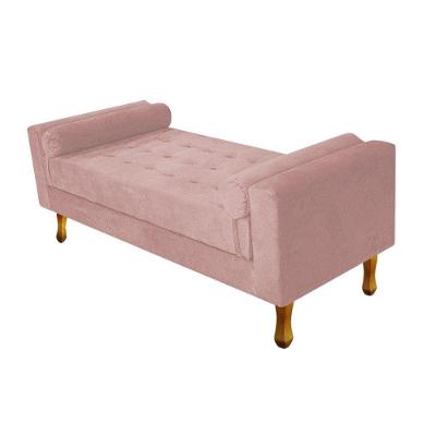 Recamier Baú Félix Solteiro 100cm Suede Rosê