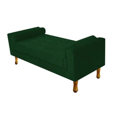 Recamier Baú Félix Solteiro 100cm Suede Verde
