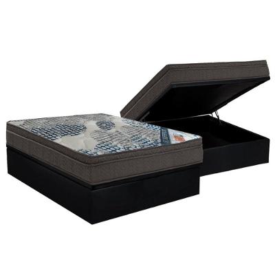Cama Box Baú Casal: Colchão Molas SuperPocket Ensacadas Ortobom  Fort Tech ISO + Base CRC Courano Black(138x188)