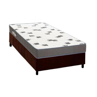 Cama Box Solteiro: Colchão Espuma D33 Ortobom Light Saúde + Base CRC Suede Brown(88x188)