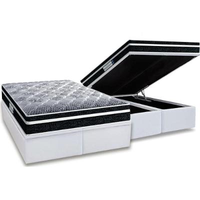 Cama Box Baú Queen: Colchão Anatômico Probel D33/EP ProDormir Advanced Tech1500 Plus + Base CRC Courano White(158x198)