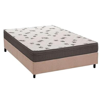 Cama Box Casal: Colchão Espuma D45 Ortobom Light Saúde Ortopilow + Base CRC Suede Clean(138x188)