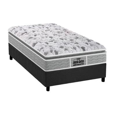 Cama Box Solteiro: Colchão Espuma Probel D45/EP Anatômico Firmepedic Guarda Costas Próextreme Plus + Base CRC Suede Gray(88x188)