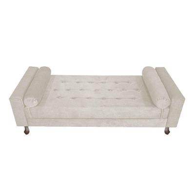 Recamier Baú Félix Solteiro 90cm Suede Bege