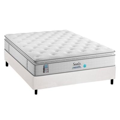 Cama Box Casal: Colchão Molas Ensacadas Plumatex MasterPocket Confortgel + Base CRC Courano White(138x188)