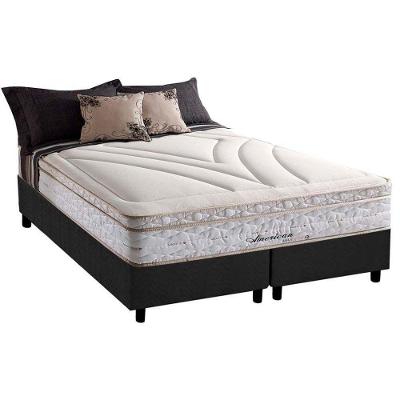 Cama Box King: Colchão Molas Herval Maxspring American + Base Crc Suede Gray(193X203)
