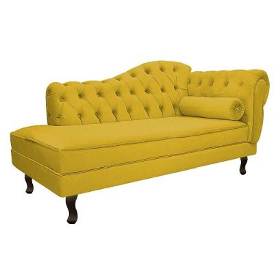 Recamier Diana 140cm Lado Esquerdo Suede Amarelo