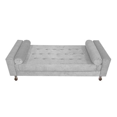 Recamier Baú Félix Solteiro 100cm Suede Cinza
