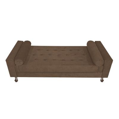 Recamier Baú Félix Solteiro 100cm Suede Marrom