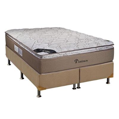 Cama Box King: Colchão Molas Ensacadas Luckspuma MasterPocket Platinum New + Base CRC Suede Clean(193x203)