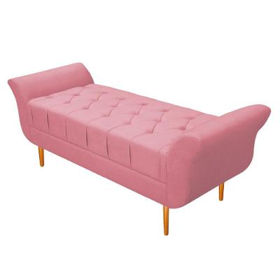 Recamier Estofado Ari 100 Cm Solteiro Rosa Bebê Doce Sonho