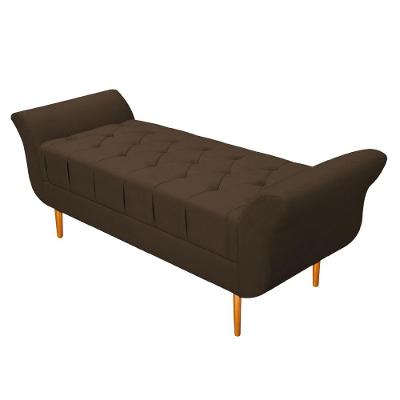 Recamier Estofado Ari 100Cm Solteiro Suede Marrom Doce Sonho