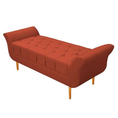 Recamier Estofado Ari 100 Cm Solteiro Suede Terracota