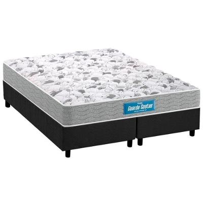 Cama Box King: Colchão Espuma Probel D45/Ep Guarda Costas Próextreme + Base Crc Suede Gray(193X203)