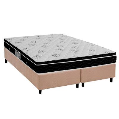 Cama Box Queen: Colchão Molas Bonnel Ortobom Nanolastic Physical Spring + Base CRC Suede Clean(158x198)