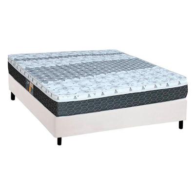 Cama Box Casal: Colchão Molas Bonnel Castor System Class + Base CRC Courano White(138x188)