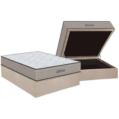 Cama Box Baú Casal: Colchão Espuma Orthoflex D45 Genova + Base CRC Suede Clean(138x188)