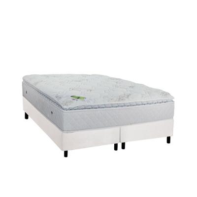 Cama Box Queen: Colchão Molas Ensacadas Luckspuma MasterPocket Maxi Dream + Base CRC Suede White(158x198)