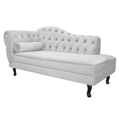 Recamier Diana 185cm Lado Direito Suede Branco - Doce Sonho Móveis