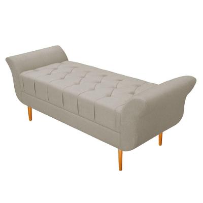 Recamier Estofado Ari 100 Cm Solteiro Suede Bege Doce Sonho