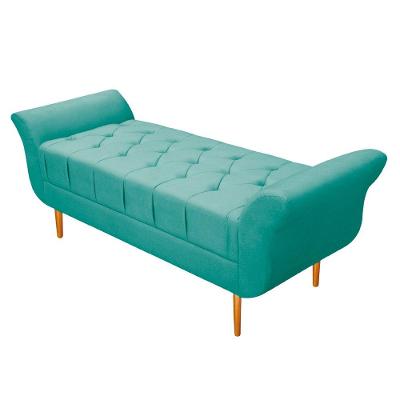 Recamier estofado Ari 100 Cm Solteiro Suede Azul Tiffany