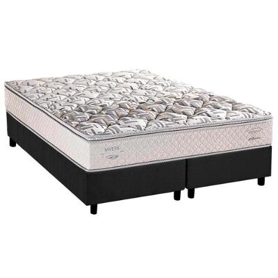 Cama Box Queen: Colchão Ortopédico Herval AG65 ErgoPlus C1604 + Base CRC Suede Gray(158x198)