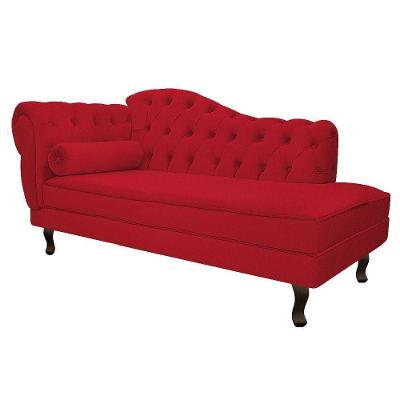 Recamier Diana 160cm Lado Direito Suede Vermelho - Doce Sonho Móveis