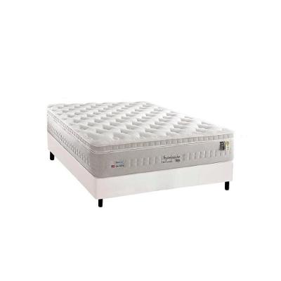 Cama Box Casal: Colchão Molas MasterPocket Ensacadas Anjos   Impressione + Base CRC Courano White(138x188)