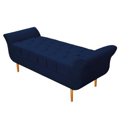 Recamier estofado Ari 100 Cm Solteiro Suede Azul Marinho