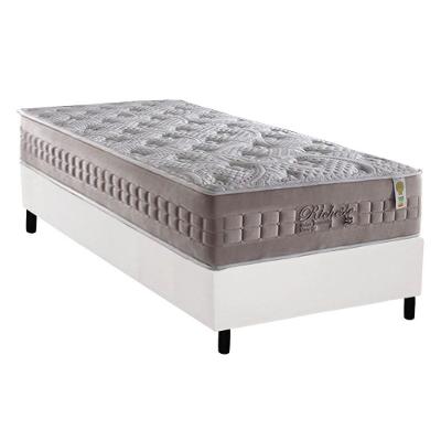 Cama Box Solteiro: Colchão Molas Anjos MasterPocket Ensacadas Richesse + Base CRC Courano Branco(88x188)