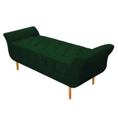 Recamier Estofado Ari 100 Cm Solteiro Suede Verde Doce Sonho