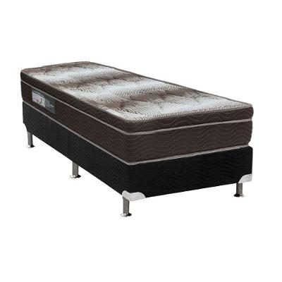Cama Box Solteiro: Colchão Ortopédico Ortobom Light OrtoPillow + Base CRC Camurça Black(88x188)