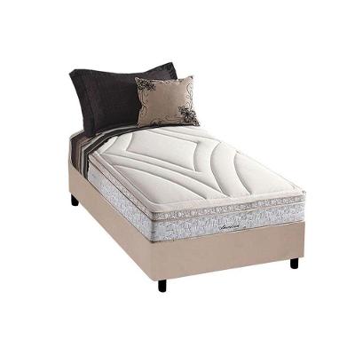 Cama Box Solteiro: Colchão Molas Herval Maxspring American + Base CRC Suede Clean(88x188)