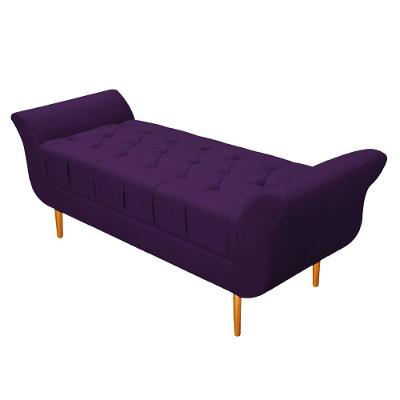 Recamier Estofado Ari 100 Cm Solteiro Suede Roxo