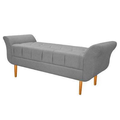 Recamier Estofado Ari 160 Cm Queen Size Suede Cinza