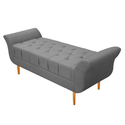 Recamier Estofado Ari 90 Cm Solteiro Suede Cinza Doce Sonho