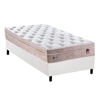 Cama Box Solteiro: Colchão Molas MasterPocket Ensacadas Plumatex   Miami + Base CRC Courano White(88x188)
