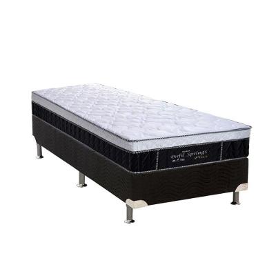 Cama Box Solteiro: Colchão Molas Ensacadas Probel MasterPocket Perfil Springs Plus + Base CRC Suede Black(88x188)
