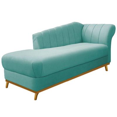 Recamier Vanessa 160cm Esquerdo Suede Azul Tiffany DoceSonho