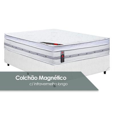 Cama Box Casal: Colchão Magnético Castor Pocket Gold Star + Base Crc Courano White(138X188)