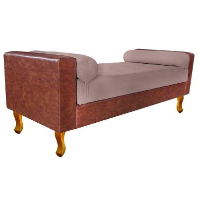 Recamier Félix King Size 195cm Corano Nozes e Linho Rosê