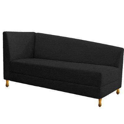 Recamier Valéria 185cm Lado Direito Corano Preto Doce Sonho