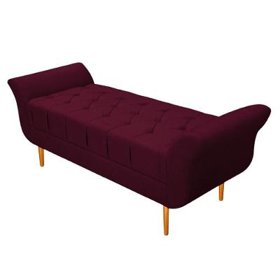 Recamier estofado Ari 90 Cm Solteiro Suede Bordô