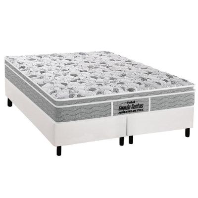 Cama Box Queen: Colchão Anatômico Probel D45/EP Guarda Costas Próextreme Plus + Base CRC Courano White(158x198)