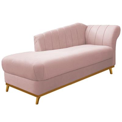 Recamier Vanessa 140cm Lado Esquerdo Suede Rosê Doce Sonho