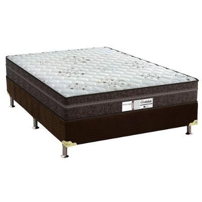Cama Box Casal: Colchão Molas Ensacadas Probel MasterPocket Evolution + Base CRC Suede Brown(138x188)