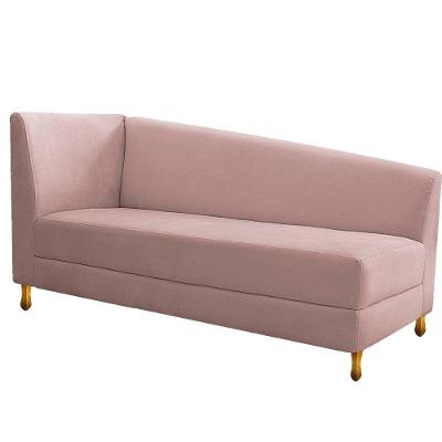 Recamier Valéria 140cm Lado Direito Suede Rosê Doce Sonho
