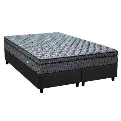 Cama Box Queen: Colchão Molas Ortobom Hotelaria Multilastic Orthotel Luxo + Base CRC Suede Gray(158x198)
