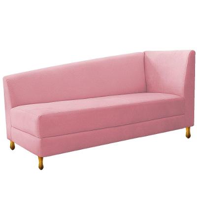 Recamier Valéria 140cm Esquerdo Suede Rosa Bebê Doce Sonho