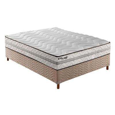 Cama Box Casal: Colchão Espuma D33 Paropas Pasquale Plus + Base CRC Rústico Clean(138x188)